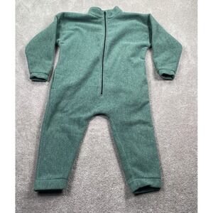 Big Chill Fleece Zip Front One Piece Sleepsuit‎ Kid's Baby Size 12 Months Green